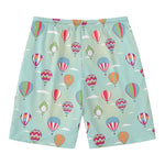 Hot Air Balloon Pattern Print Men's Swim Trunks