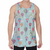 Hot Air Balloon Pattern Print Men's Velvet Tank Top