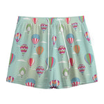 Hot Air Balloon Pattern Print Mesh Shorts