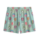 Hot Air Balloon Pattern Print Mesh Shorts