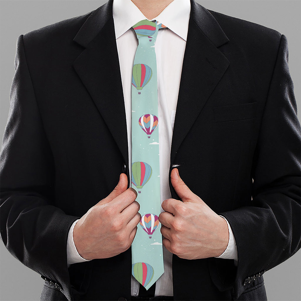 Hot Air Balloon Pattern Print Necktie