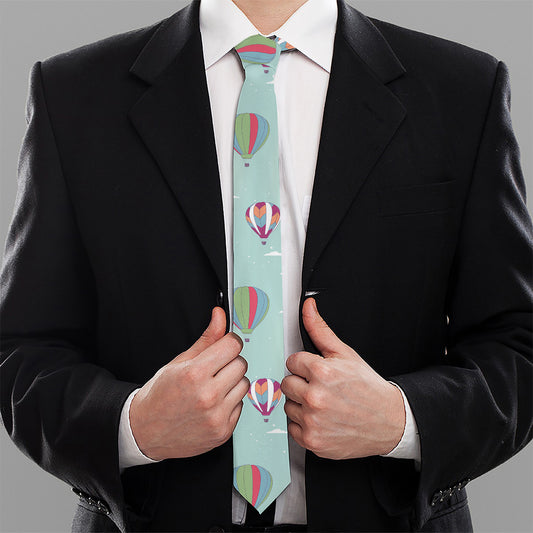 Hot Air Balloon Pattern Print Necktie