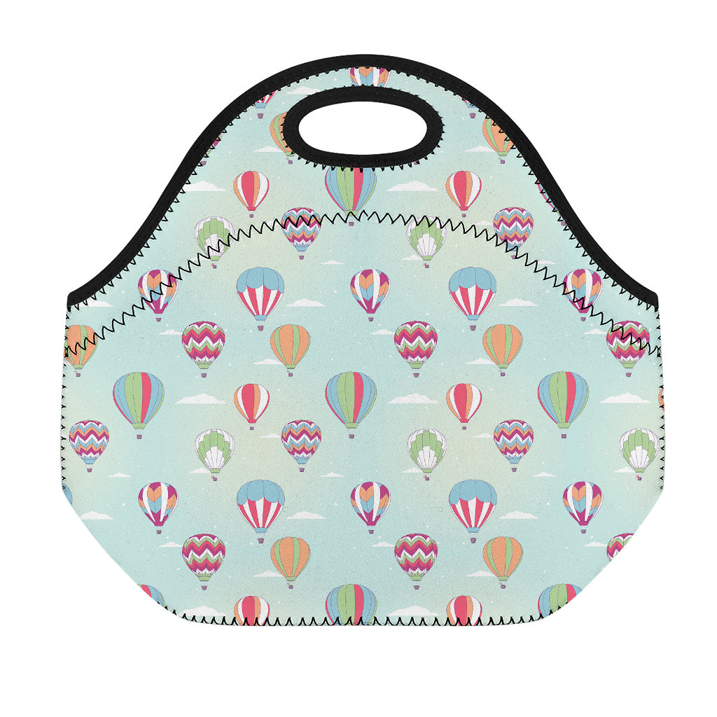 Hot Air Balloon Pattern Print Neoprene Lunch Bag