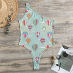 Hot Air Balloon Pattern Print One Shoulder Bodysuit