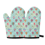 Hot Air Balloon Pattern Print Oven Mitts