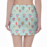 Hot Air Balloon Pattern Print Pencil Mini Skirt