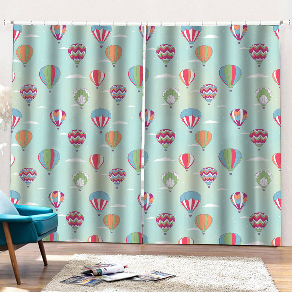 Hot Air Balloon Pattern Print Pencil Pleat Curtains