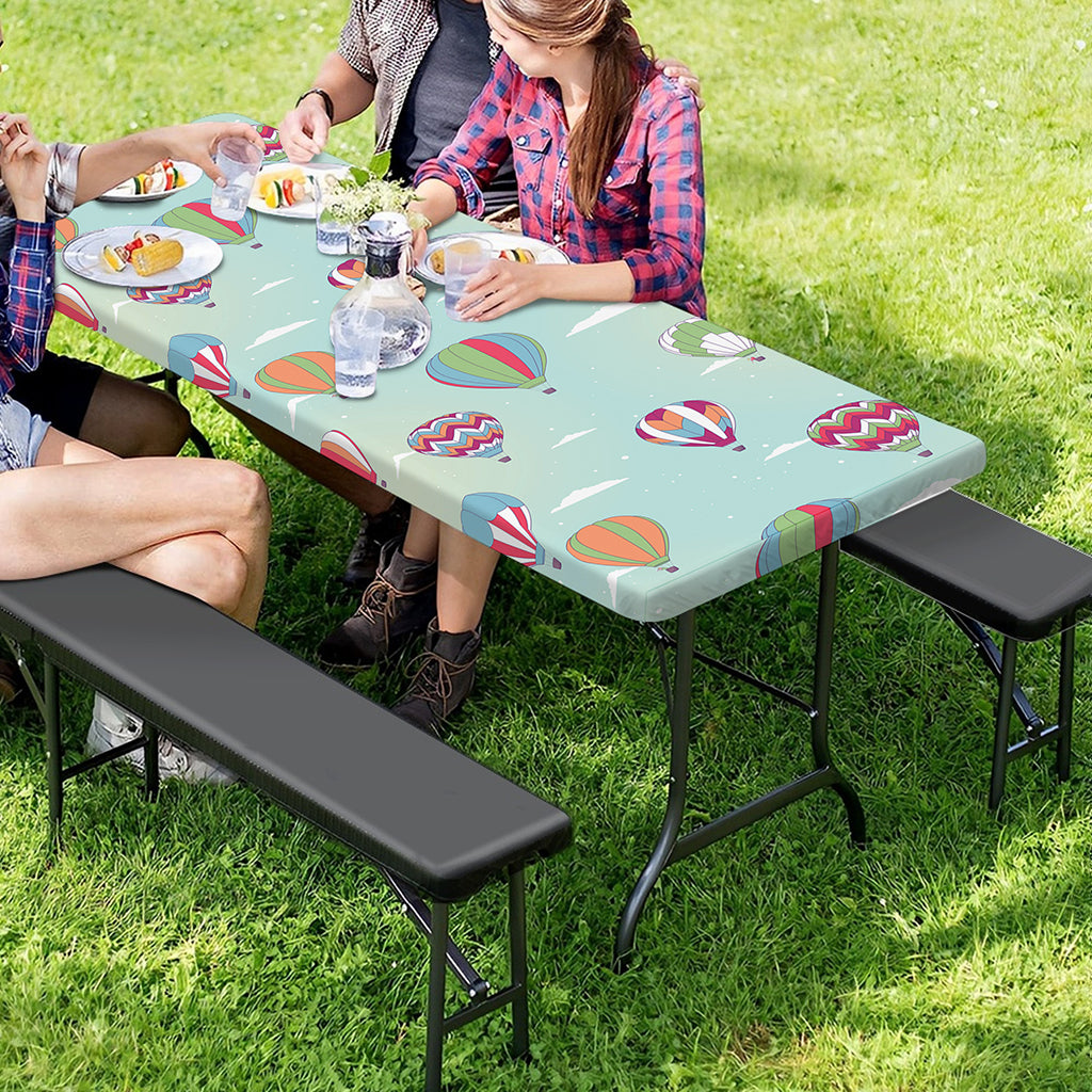Hot Air Balloon Pattern Print Picnic Table Cover