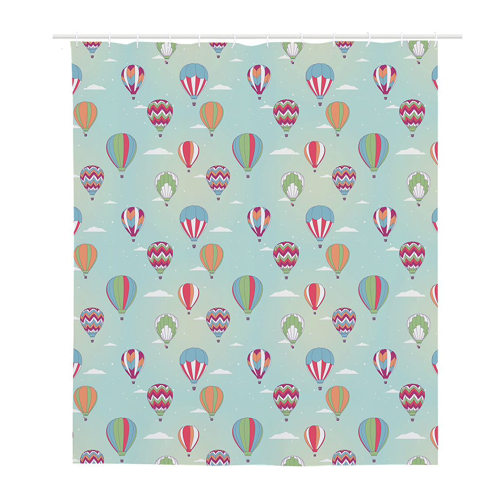 Hot Air Balloon Pattern Print Polyester Shower Curtain