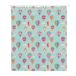 Hot Air Balloon Pattern Print Polyester Shower Curtain
