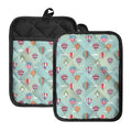 Hot Air Balloon Pattern Print Pot Holders With Pocket