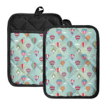 Hot Air Balloon Pattern Print Pot Holders With Pocket