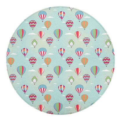 Hot Air Balloon Pattern Print Round Blanket