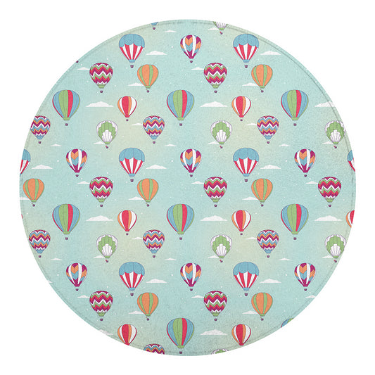 Hot Air Balloon Pattern Print Round Blanket