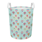 Hot Air Balloon Pattern Print Round Laundry Basket
