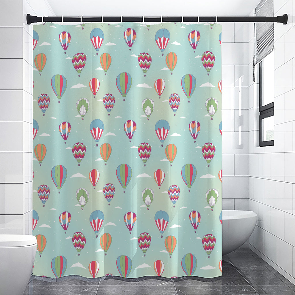 Hot Air Balloon Pattern Print Shower Curtain