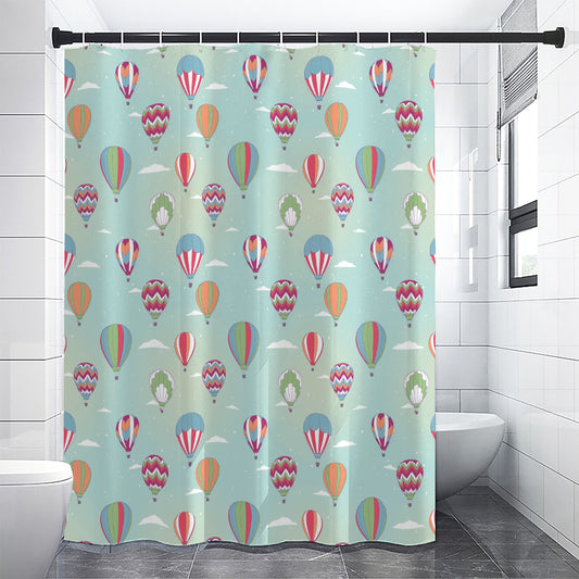Hot Air Balloon Pattern Print Shower Curtain