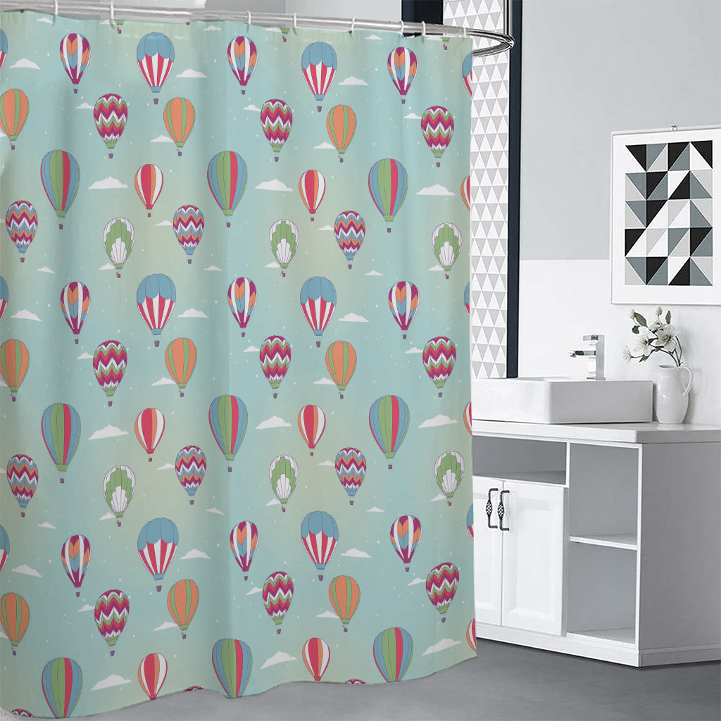 Hot Air Balloon Pattern Print Shower Curtain