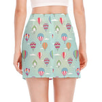 Hot Air Balloon Pattern Print Side Slit Mini Skirt