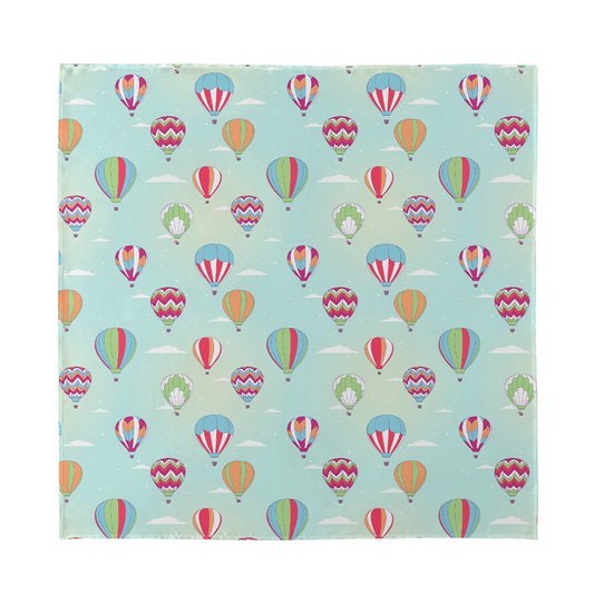 Hot Air Balloon Pattern Print Silk Bandana