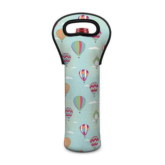 Hot Air Balloon Pattern Print Single Neoprene Wine Tote