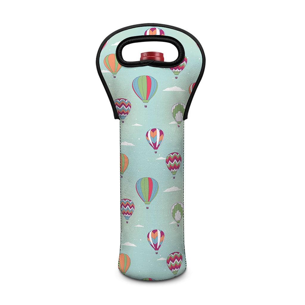Hot Air Balloon Pattern Print Single Neoprene Wine Tote