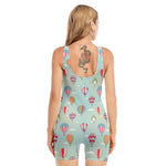 Hot Air Balloon Pattern Print Sleeveless One Piece Swimsuit
