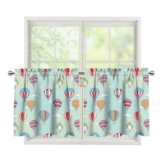 Hot Air Balloon Pattern Print Tier Curtains