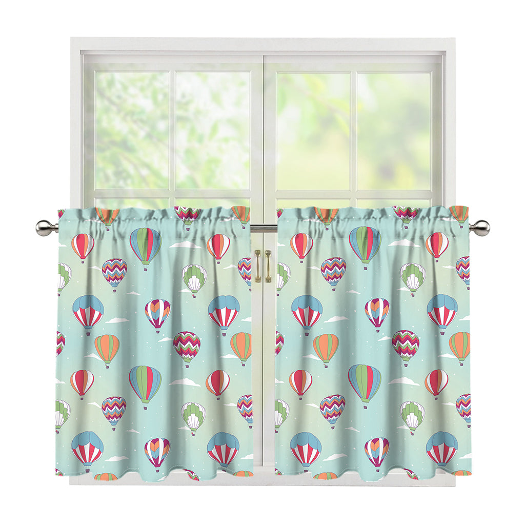 Hot Air Balloon Pattern Print Tier Curtains