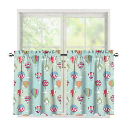 Hot Air Balloon Pattern Print Tier Curtains