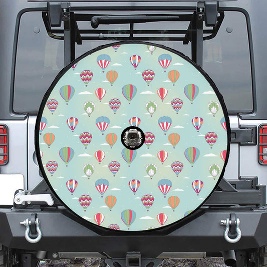 Hot Air Balloon Pattern Print Tire Cover With Camera Hole