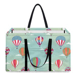 Hot Air Balloon Pattern Print Utility Tote Bag