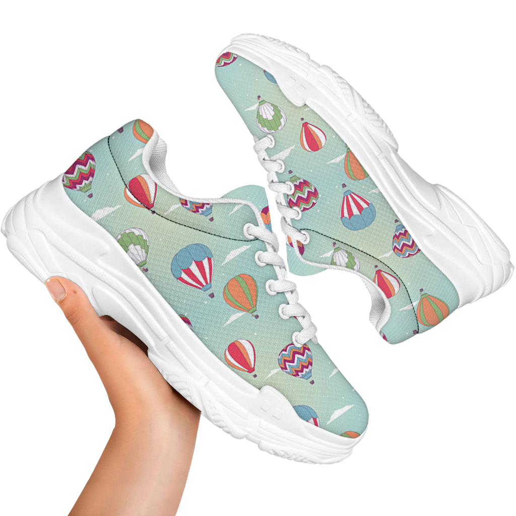 Hot Air Balloon Pattern Print White Chunky Shoes