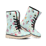 Hot Air Balloon Pattern Print Winter Boots