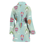 Hot Air Balloon Pattern Print Women's Bathrobe