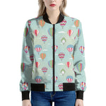 Hot Air Balloon Pattern Print Women's Bomber Jacket