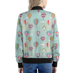 Hot Air Balloon Pattern Print Women's Bomber Jacket