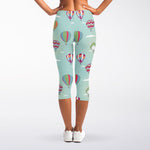 Hot Air Balloon Pattern Print Women's Capri Leggings