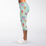 Hot Air Balloon Pattern Print Women's Capri Leggings