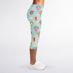 Hot Air Balloon Pattern Print Women's Capri Leggings