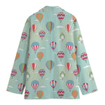 Hot Air Balloon Pattern Print Women's Cotton Blazer