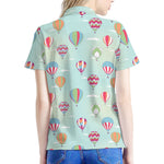 Hot Air Balloon Pattern Print Women's Polo Shirt