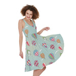 Hot Air Balloon Pattern Print Women's Sleeveless Dress