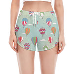 Hot Air Balloon Pattern Print Women's Split Running Shorts