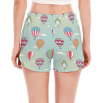 Hot Air Balloon Pattern Print Women's Split Running Shorts