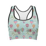 Hot Air Balloon Pattern Print Women's Sports Bra