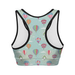Hot Air Balloon Pattern Print Women's Sports Bra