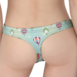 Hot Air Balloon Pattern Print Women's Thong