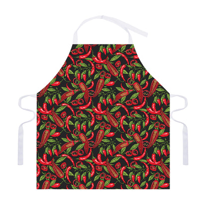 Hot Chili Peppers Pattern Print Adjustable Apron