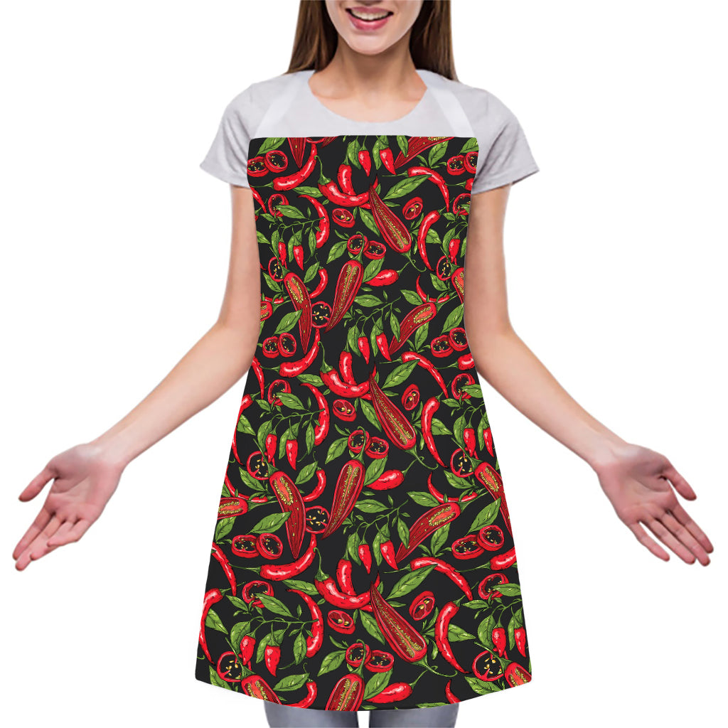 Hot Chili Peppers Pattern Print Adjustable Apron